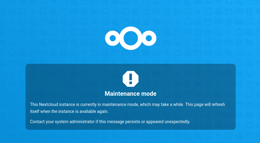 Nextcloud maintenance mode