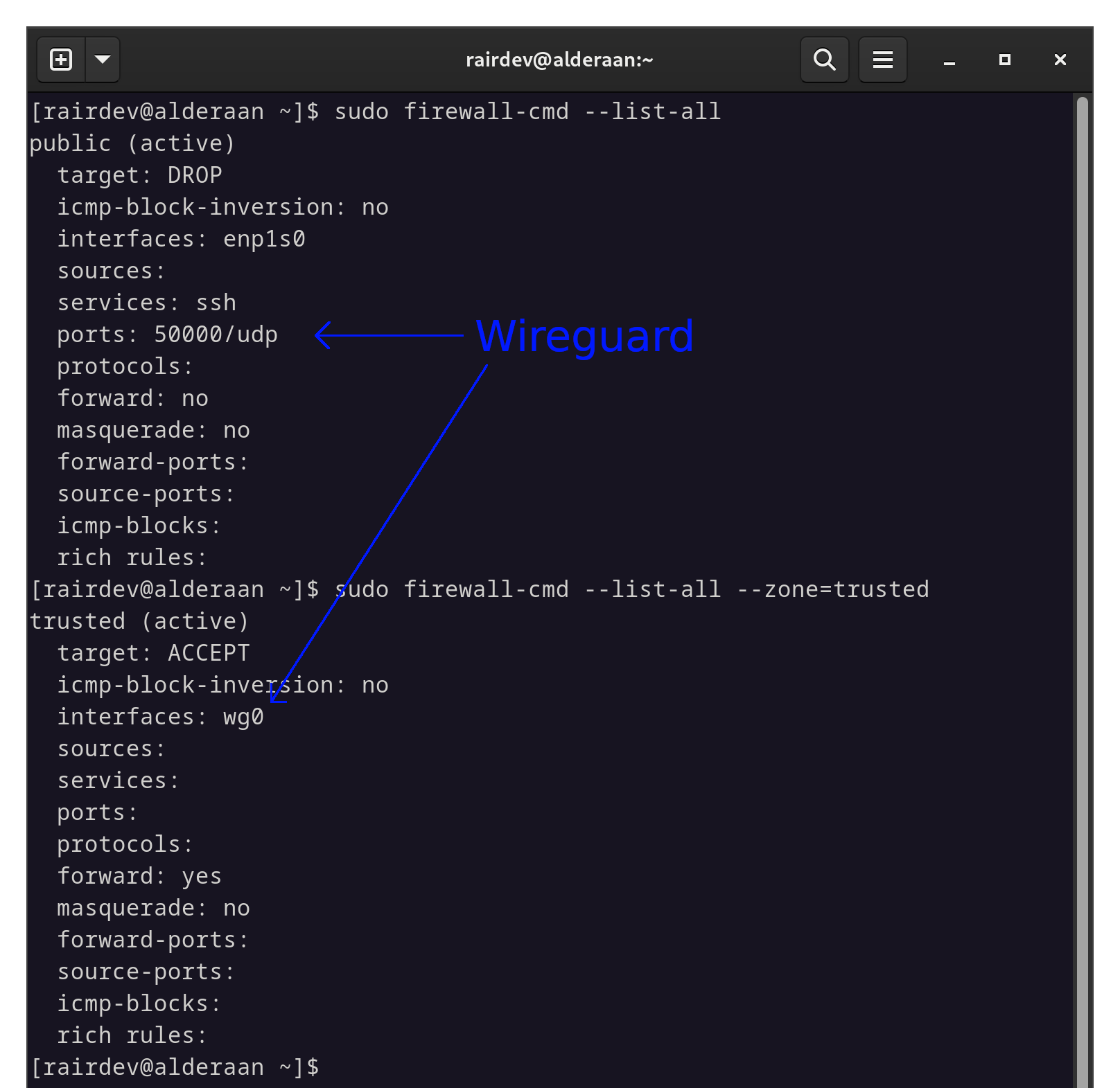 Rair Dev Wireguard SSH