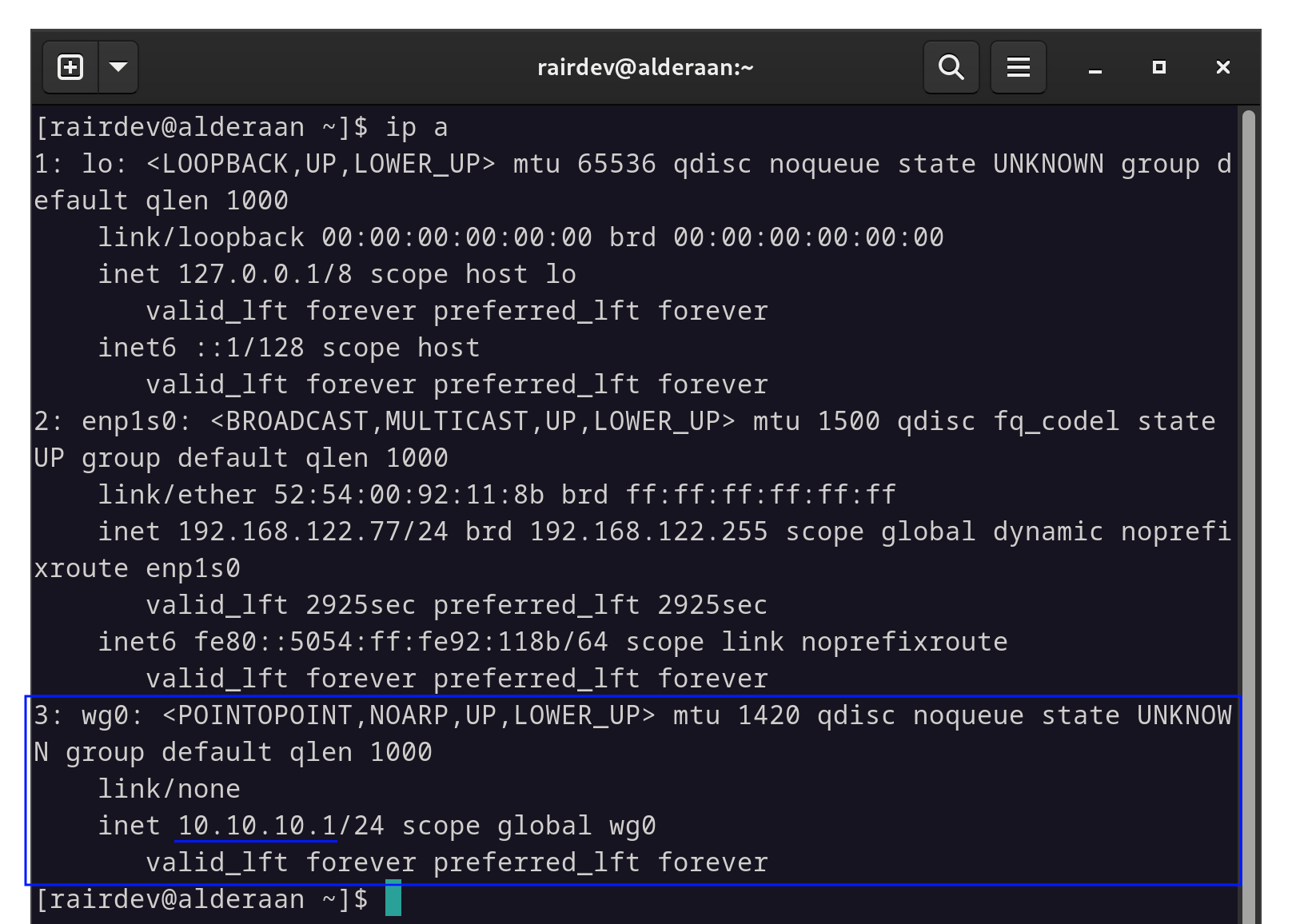 Rair Dev Wireguard SSH